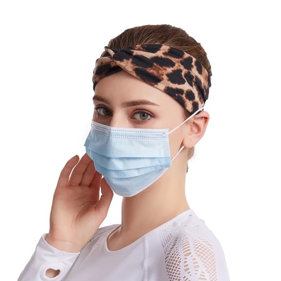 4 BOHO CHEETAH HEADBANDS w/ BUTTONS - Picture 4 of 13